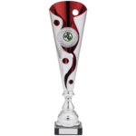 Silver Red Swirls Trophy