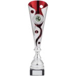 Silver Red Swirls Trophy