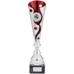 Silver Red Swirls Trophy