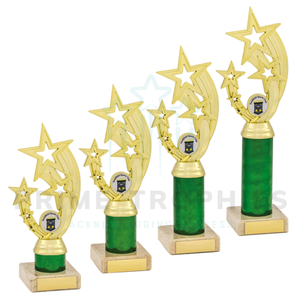 Green Tubing Gold Star Trophy