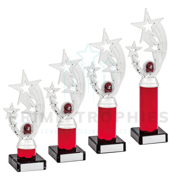 Red Tubing Silver Star Trophy