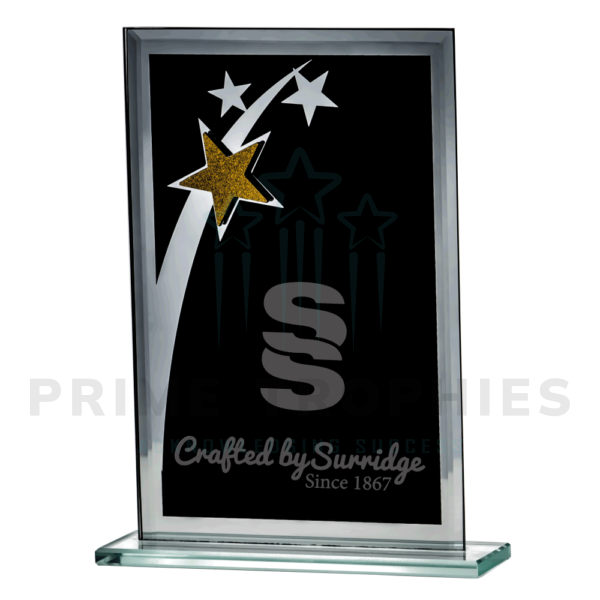 Shoot Stars Rectangle Glass Award