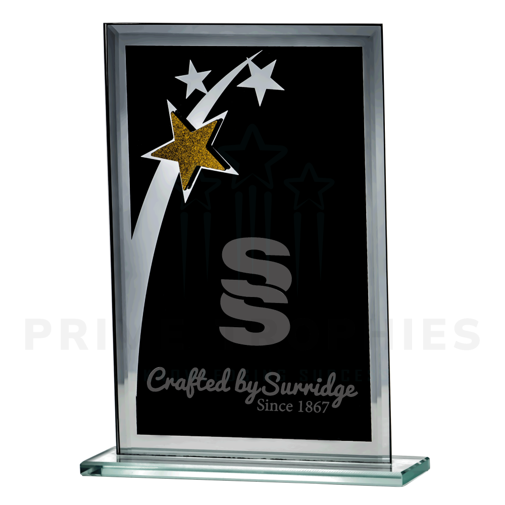 Shoot Stars Rectangle Glass Award