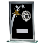 Shooting Stars Rectangle Glass Trophy