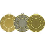 50mm Spokes Brass Faceted Medal