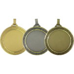 60mm Leaf Ring Brass Faceted Presentation Medal