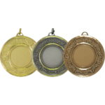 50mm Laurel Crown Brass Faceted Medal