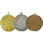 50mm Laurel Wreath Brass Faceted Presentation Medal