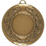 50mm Laurel Wreath Brass Faceted Medal