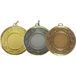 50mm Laurel Wreath Brass Faceted Medal