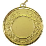 50mm Laurel Wreath Brass Faceted Medal