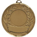 50mm Laurel Scroll Brass Faceted Medal