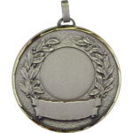 50mm Laurel Scroll Brass Faceted Medal