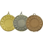 50mm Waves Brass Faceted Medal