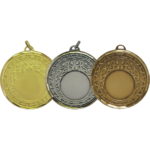 50mm Greek Vines Brass Faceted Medal