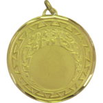 50mm Greek Vines Brass Faceted Medal