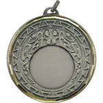 50mm Greek Vines Brass Faceted Medal