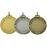 70mm Royal Scroll Brass Faceted Presentation Medal