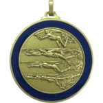 52mm Male Swimming Medal with Enamel Colour