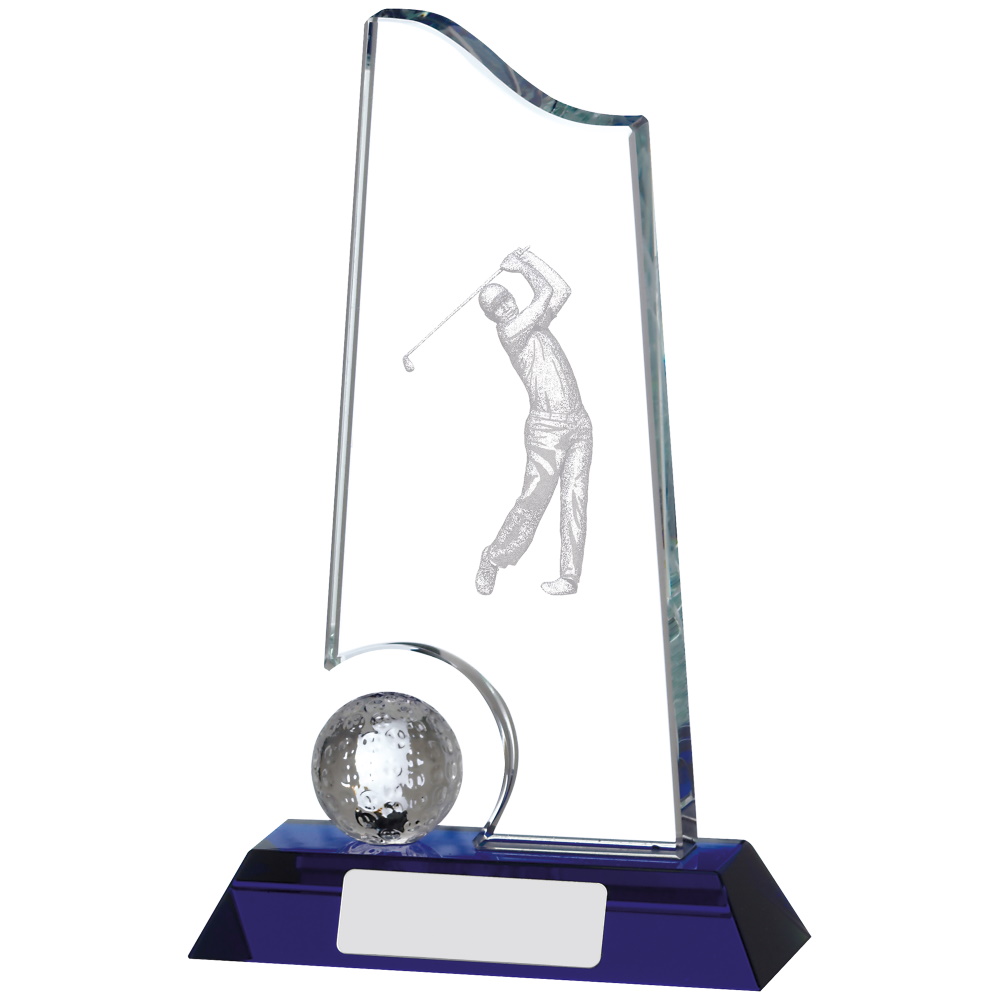 Aurora Shard Glass Golf Trophy