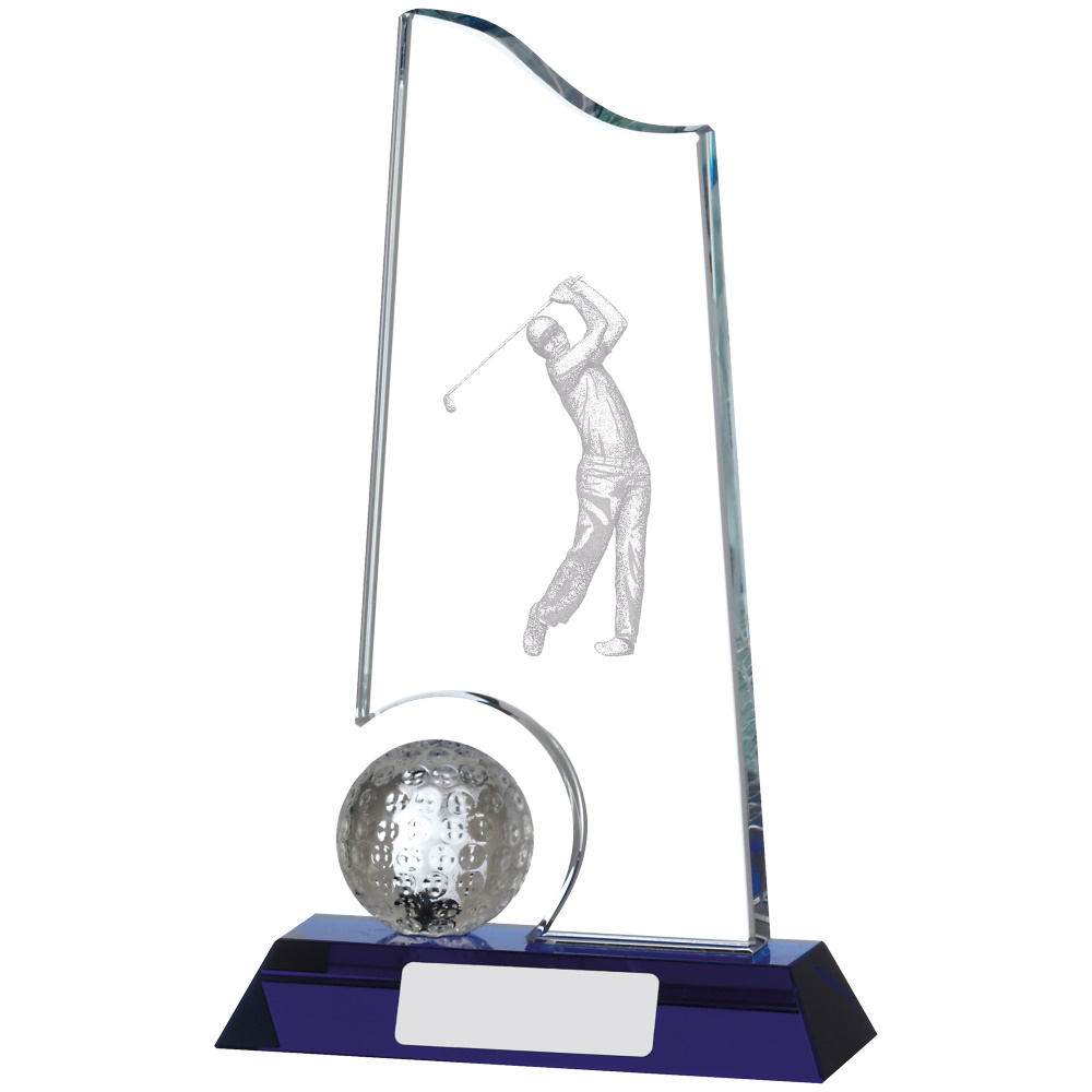 Aurora Shard Glass Golf Trophy