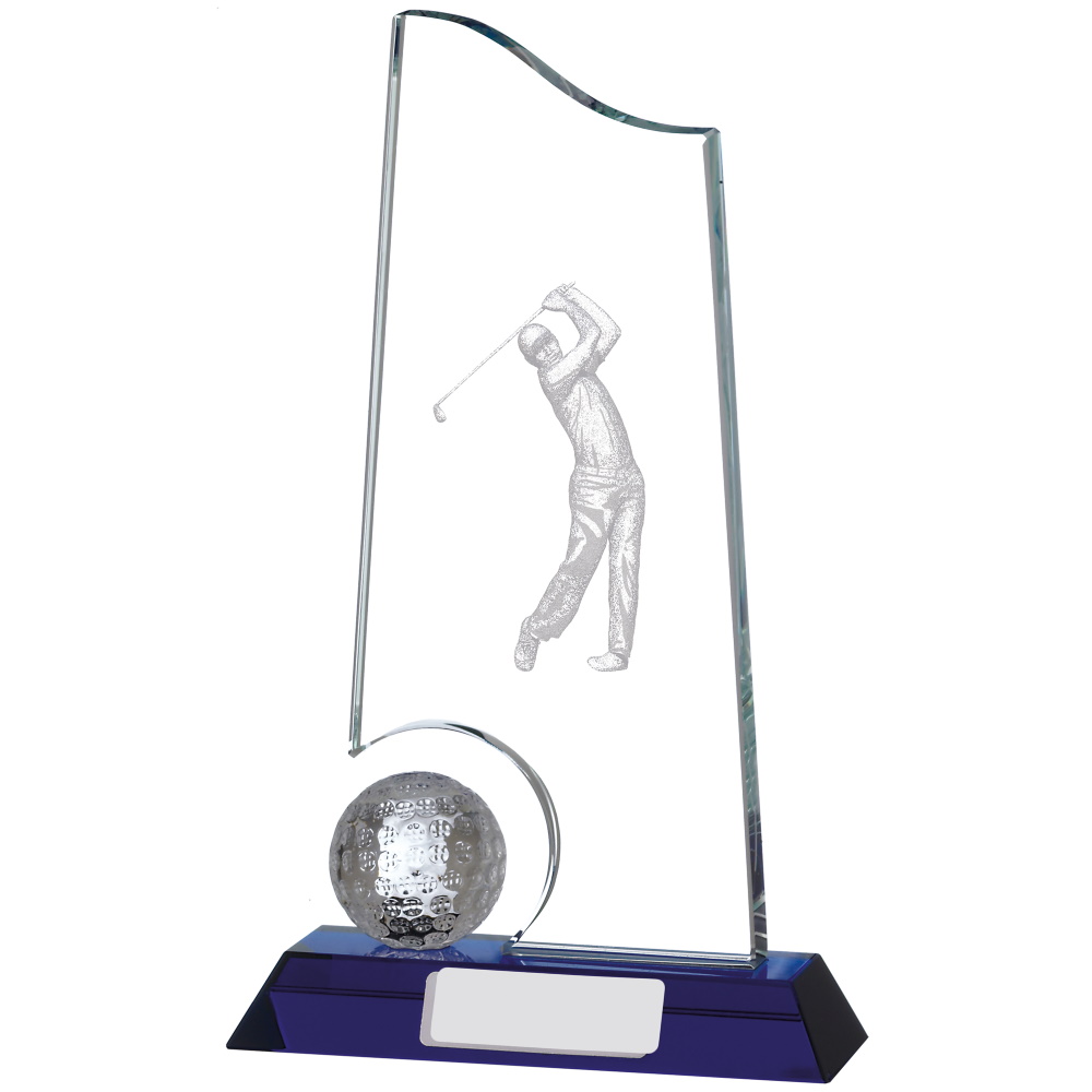 Aurora Shard Glass Golf Trophy