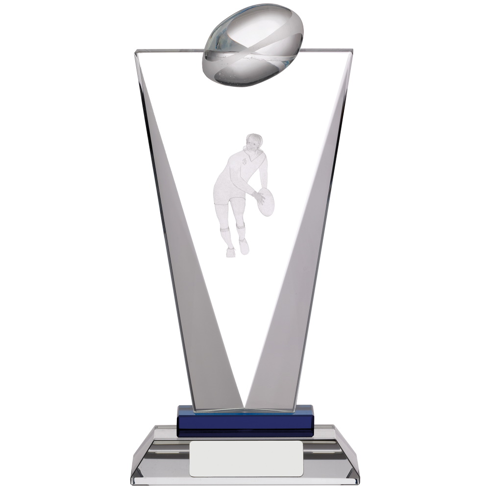 Pinnacle Rugby Glass Trophy