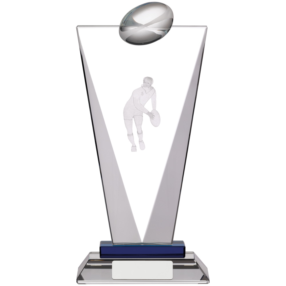 Pinnacle Rugby Glass Trophy