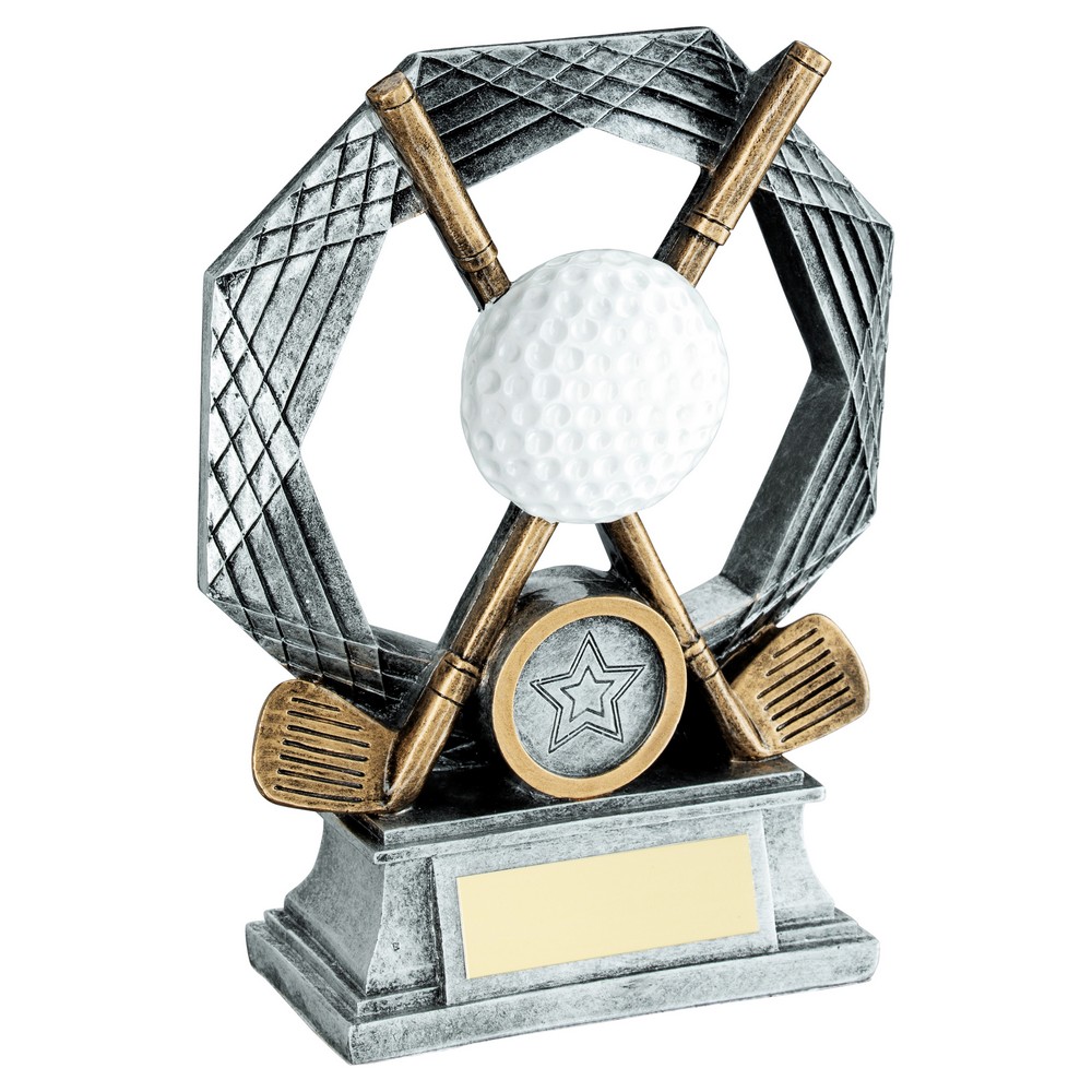 New Resin Crossed Golf Clubs Trophy 1