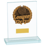 Longest Drive Glass Trophy