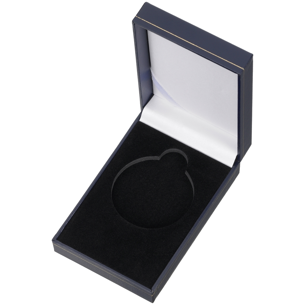 50mm Blue Leatherette Classic Medal Box