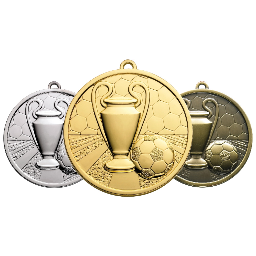 50mm Quality Football Cup & Ball Medal