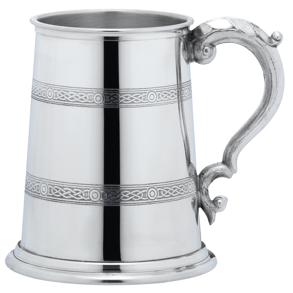 1 Pint Celtic Band Pewter Tankard