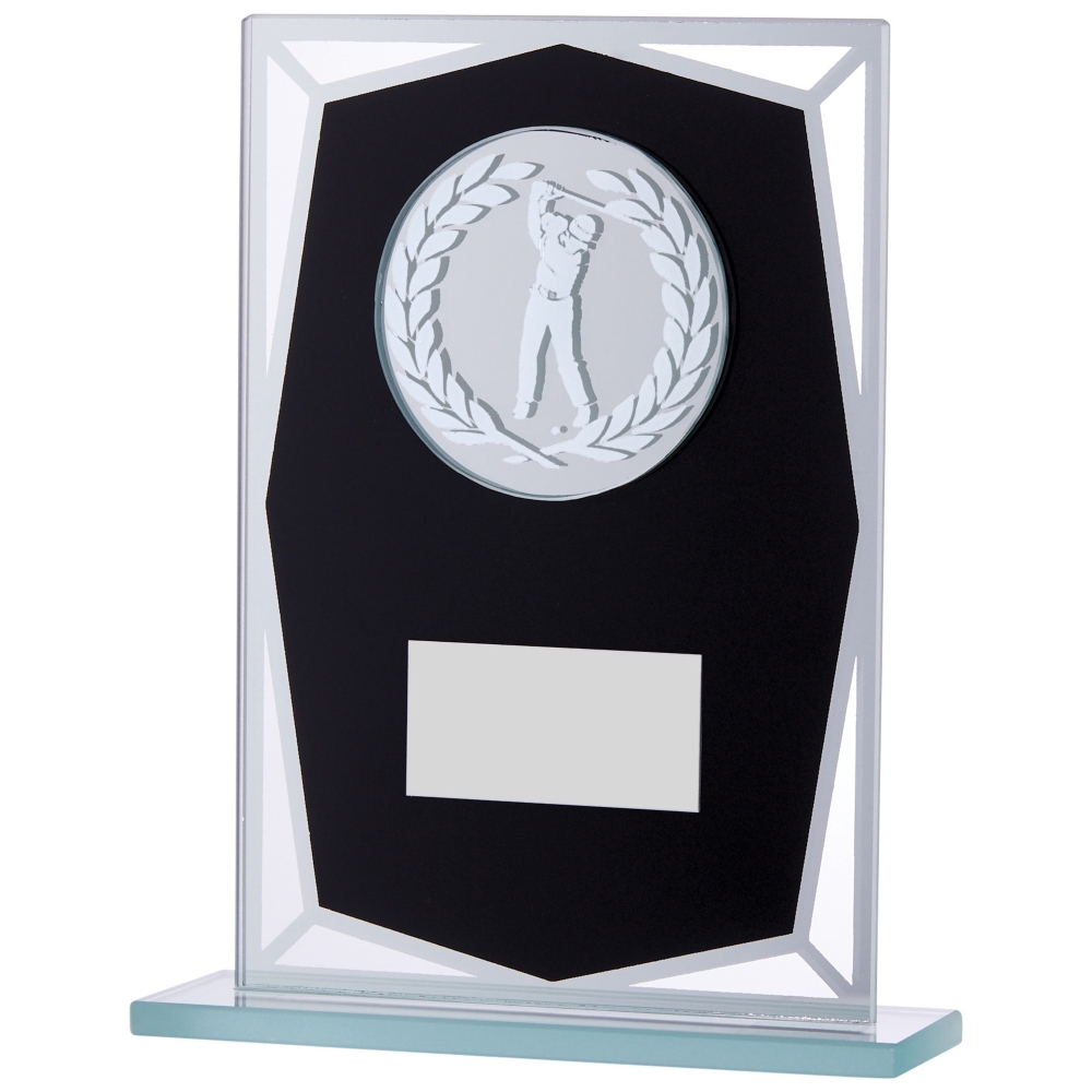 Male Golfer Glass Golf Trophy