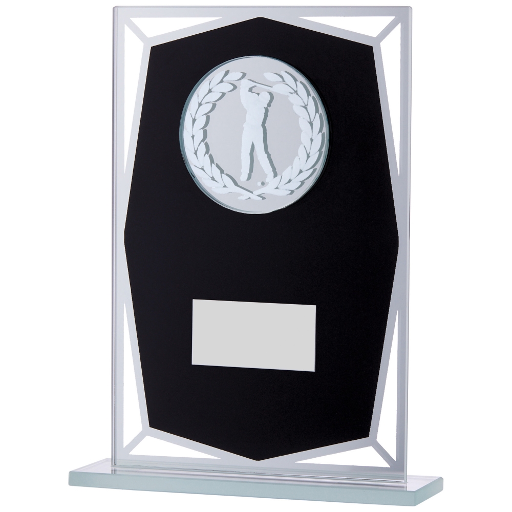 Male Golfer Glass Golf Trophy