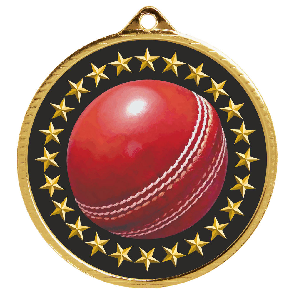 55mm Cricket Medal Gold