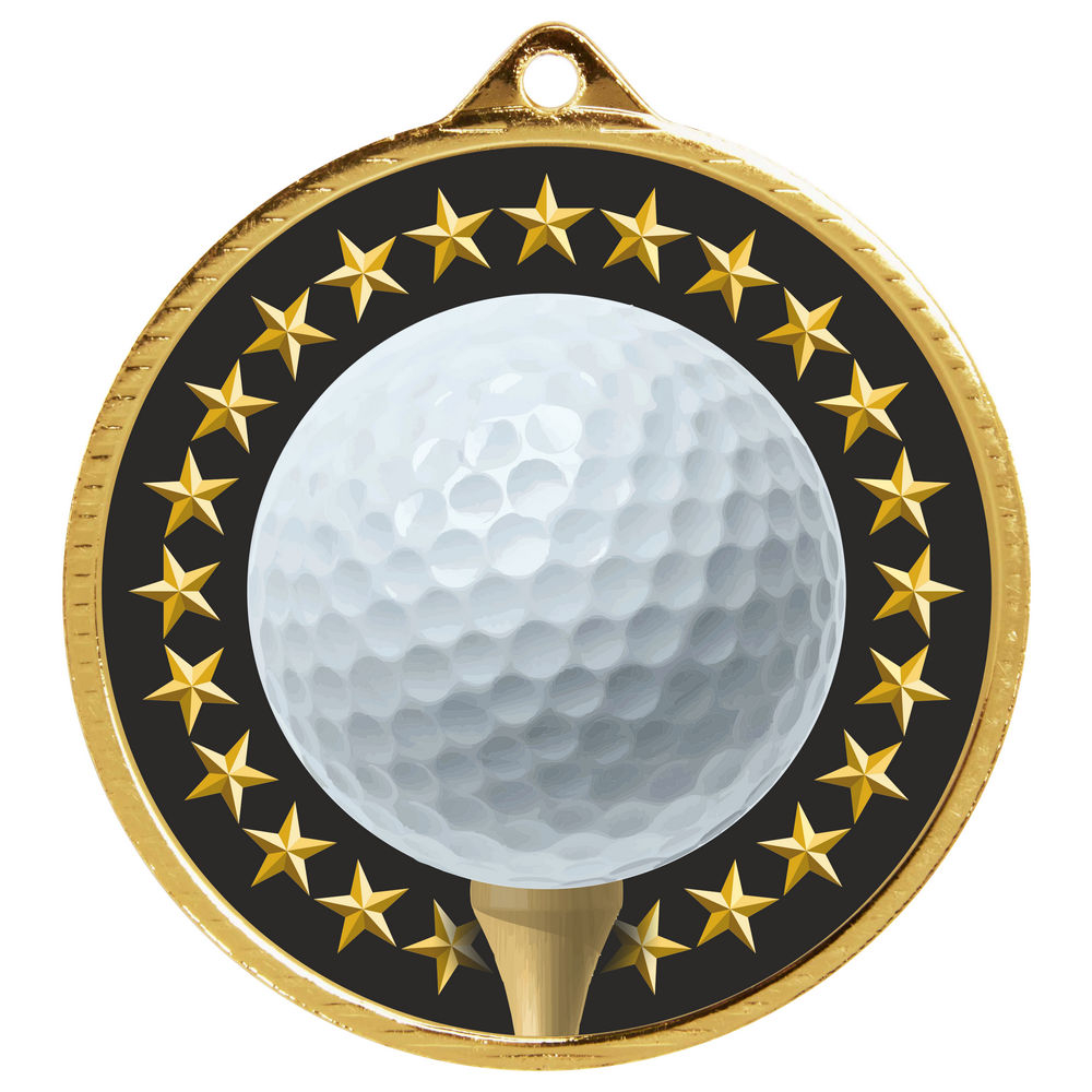 55mm Golf Medal Gold