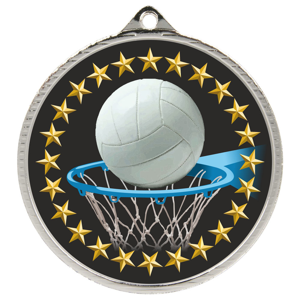 55mm Netball Medal Silver