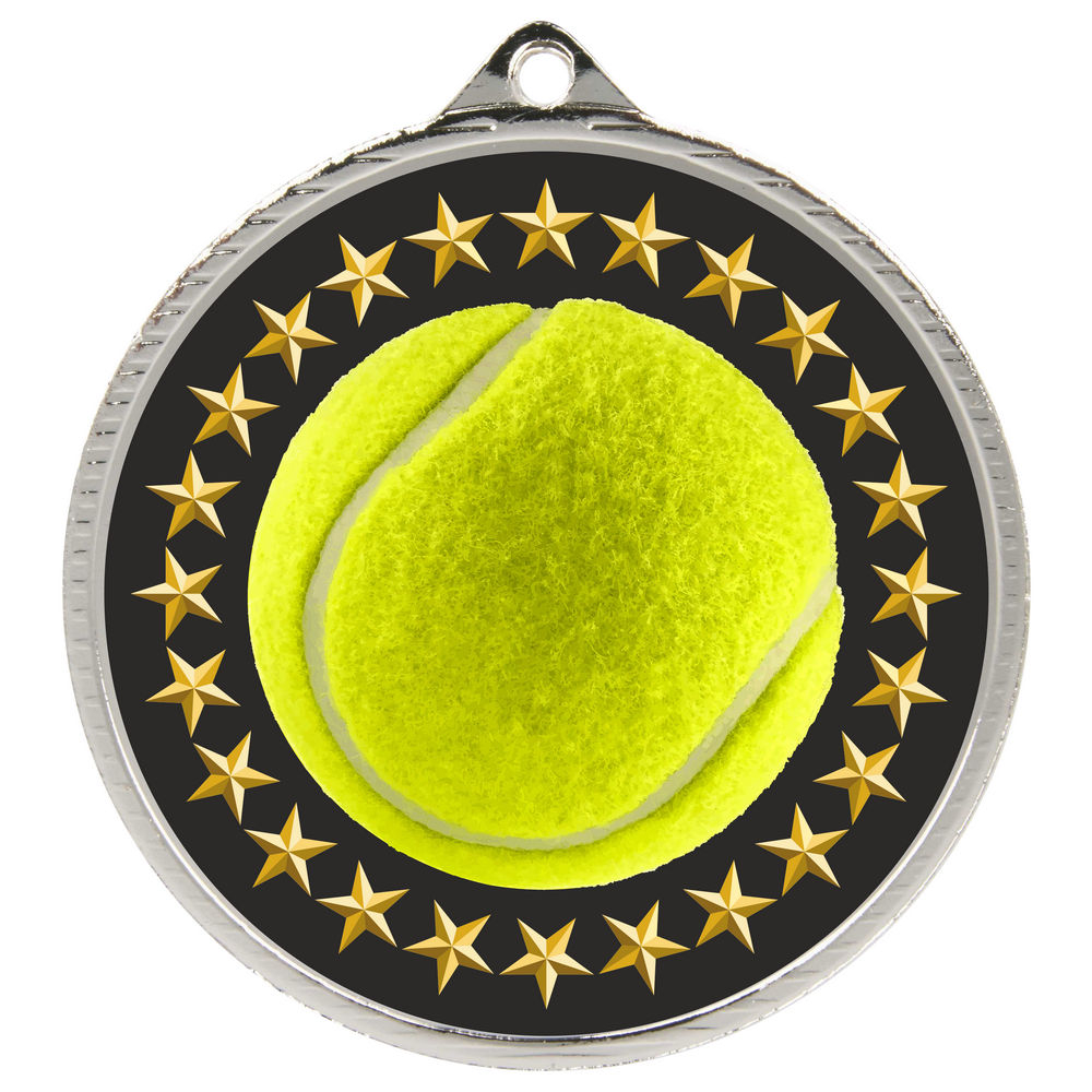 55mm Tennis Medal Silver