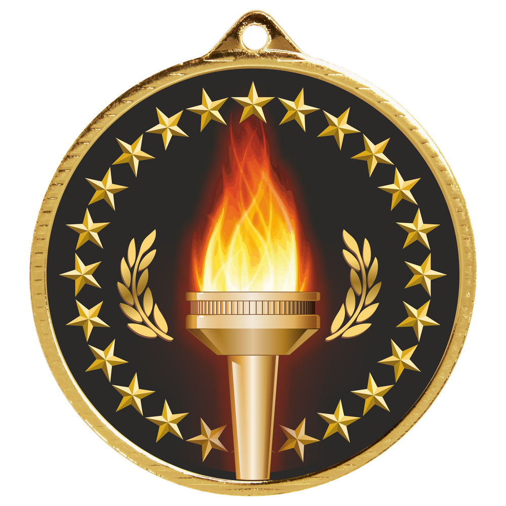 55mm Victory Torch Medal Gold