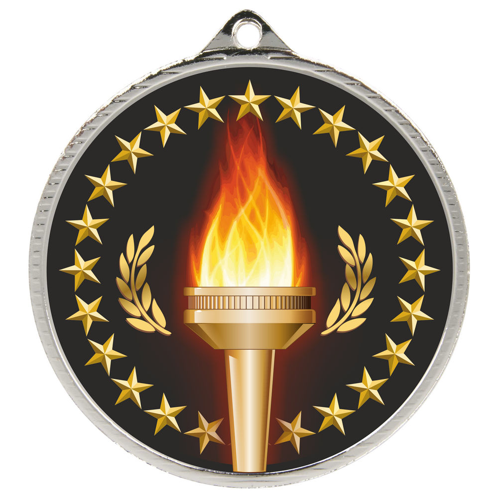 55mm Victory Torch Medal Silver