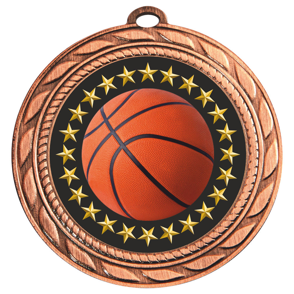 70mm Basketball Medal Bronze