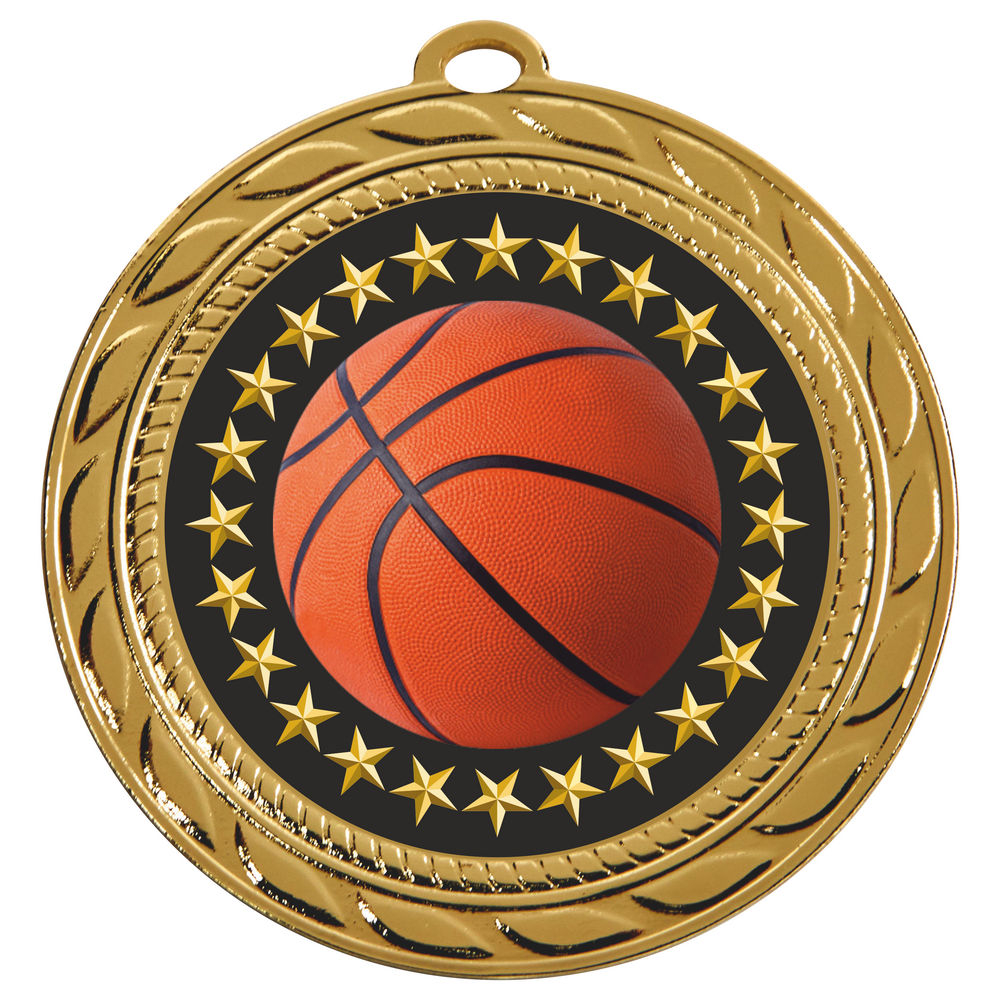 70mm Basketball Medal Gold