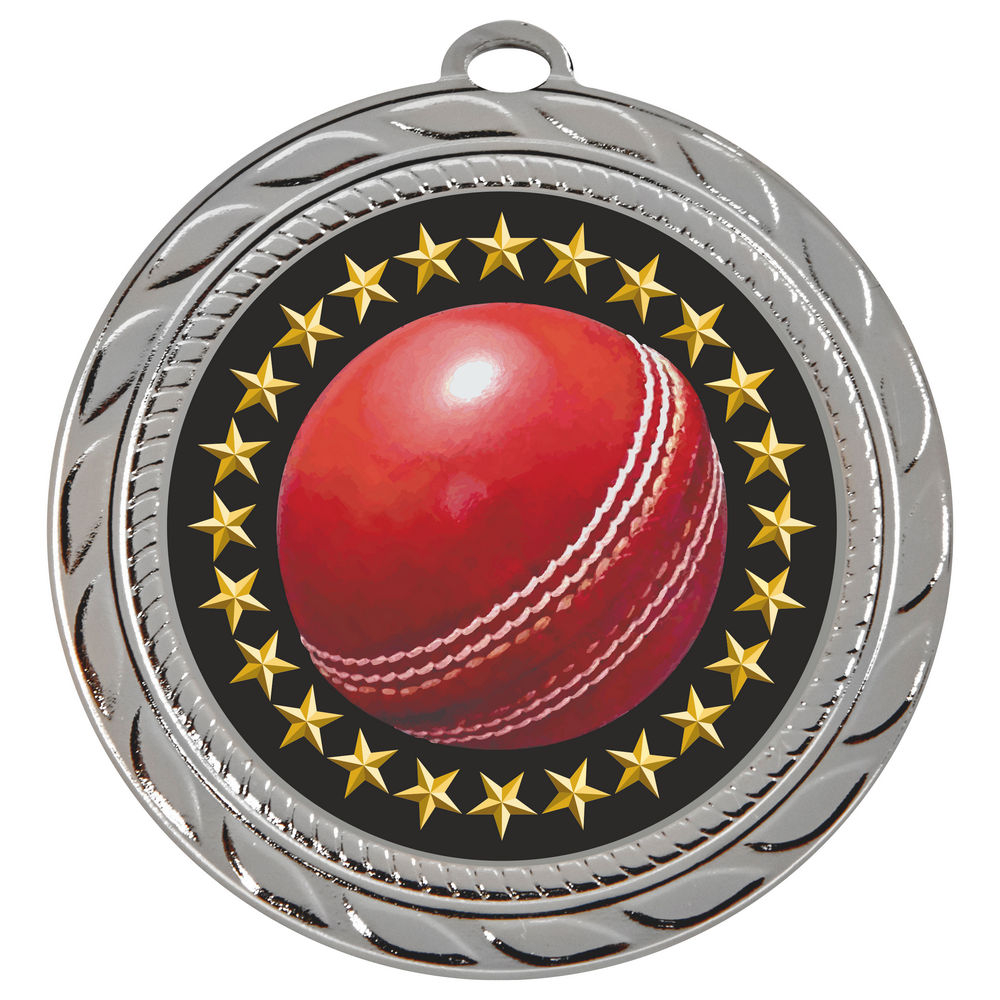 70mm Cricket Medal Silver