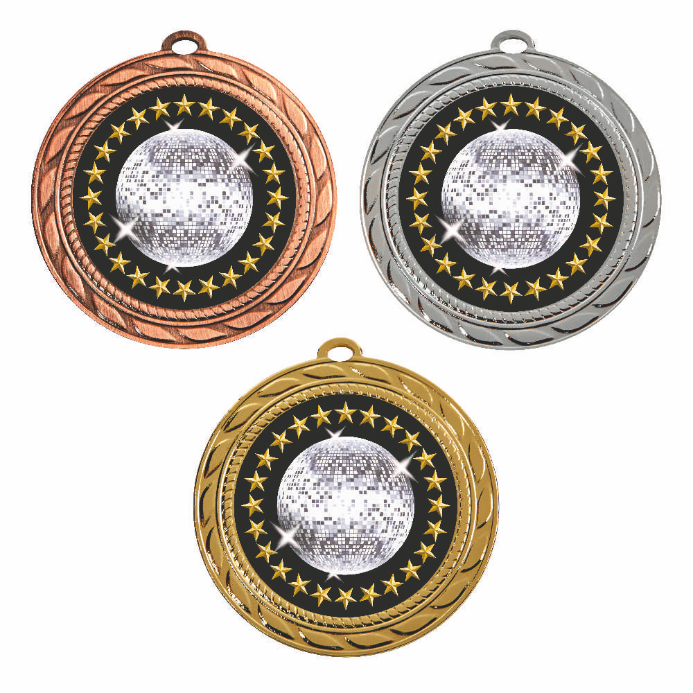 70mm Glitterball Dance Medal Group