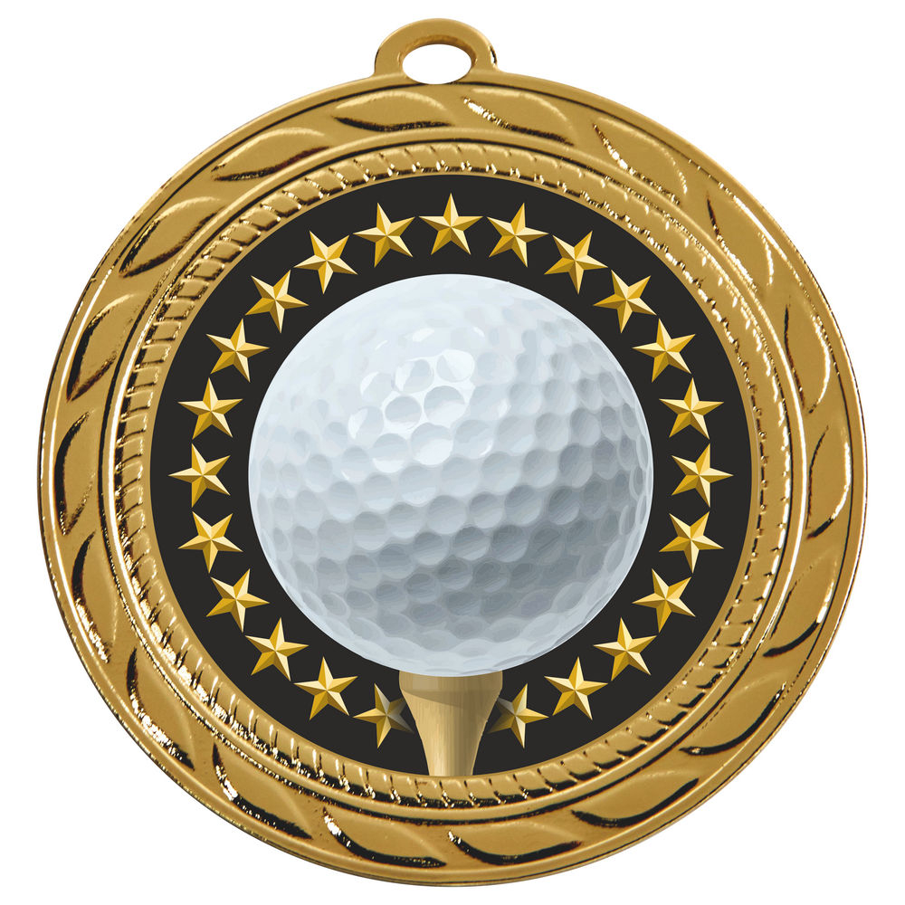 70mm Golf Medal Gold