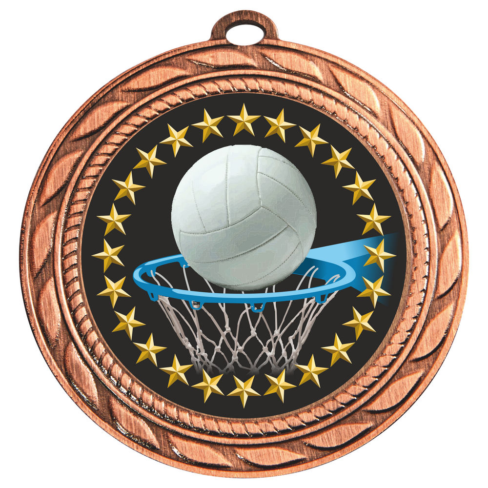 70mm Netball Medal Bronze