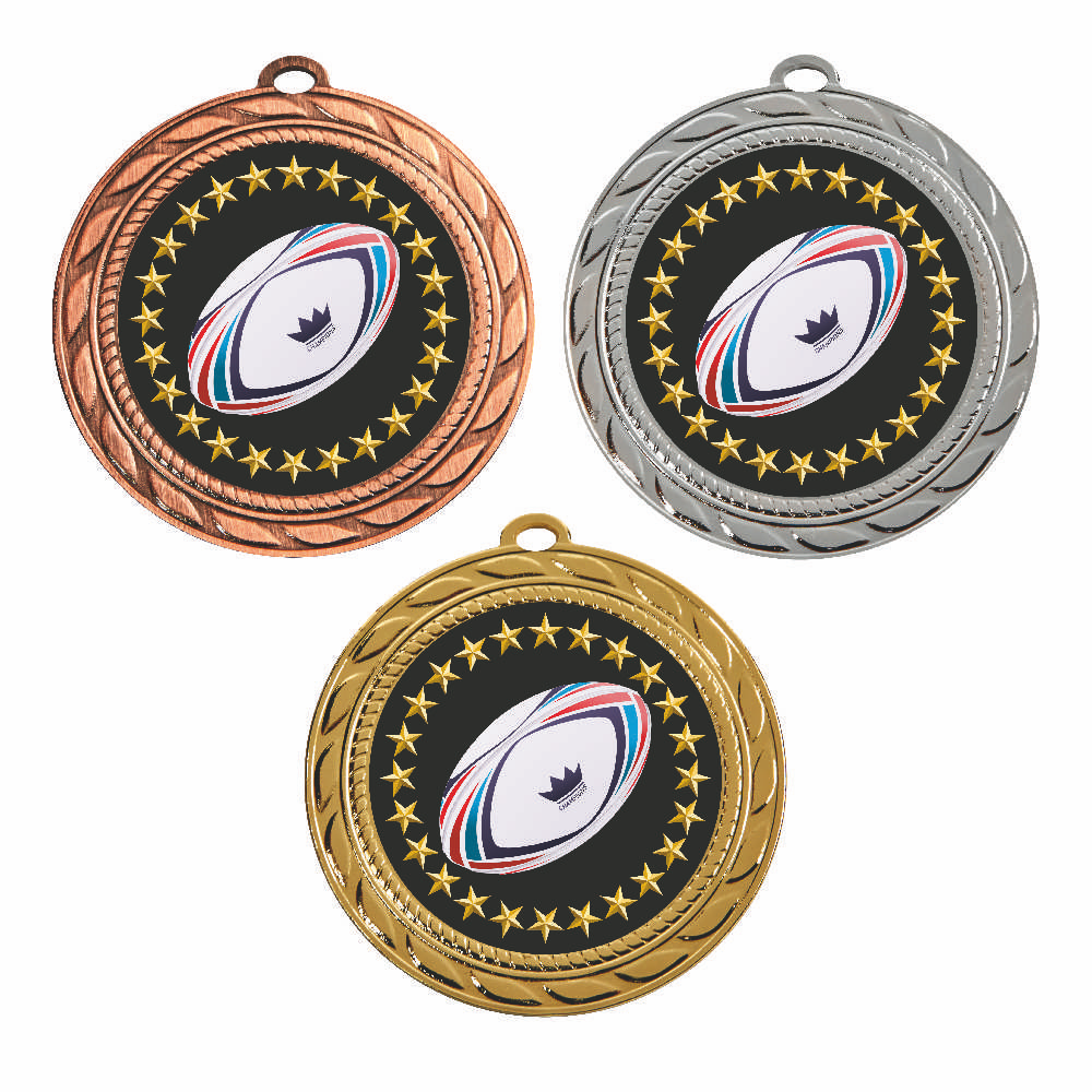 70mm Rugby Medal Group