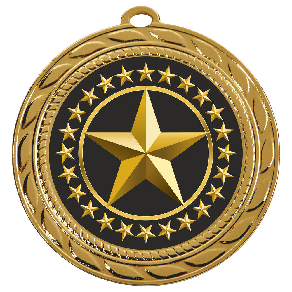 70mm Star Medal Gold