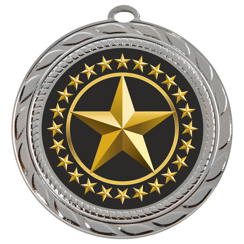 70mm Star Medal Silver